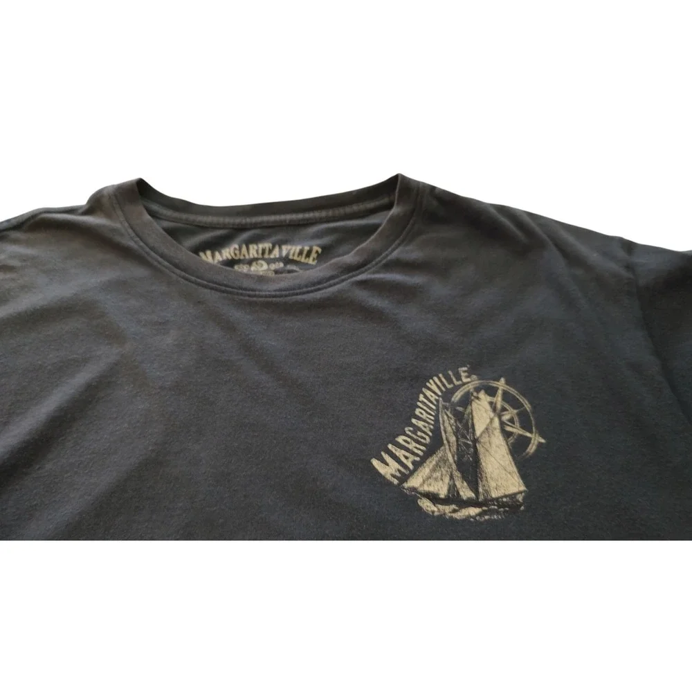 Jimmy Buffetts Margaritaville Tee Shirt Back Graphic Beach Cotton Mens‎ Medium